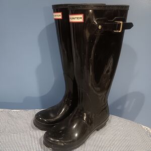 Hunter Black Tall Rain Boots